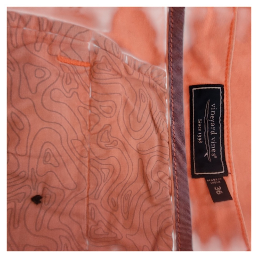 Vineyard Vines Men's Peach Flat Front Shorts - Picture 5 of 7